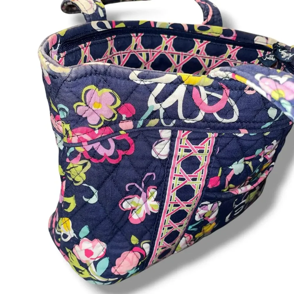Vera Bradley Ribbons Little Betsy Shoulder Bag Floral Retired Blue Handbag Purse